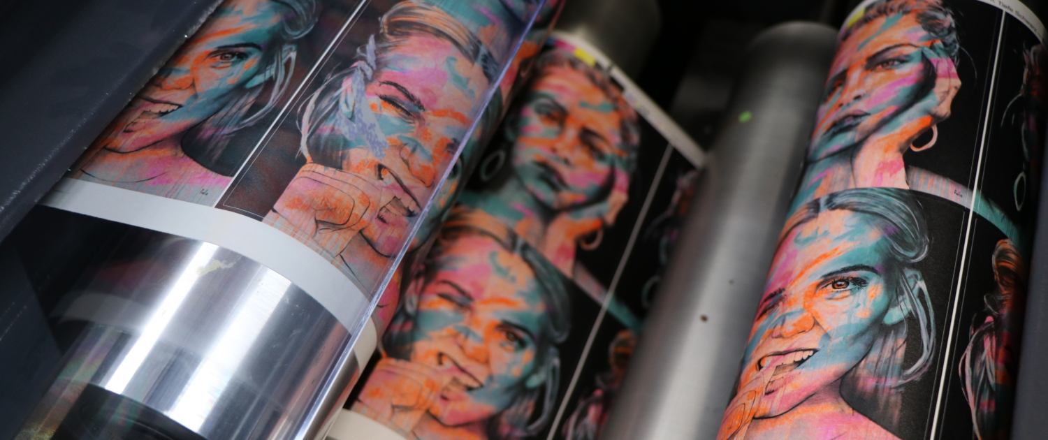 Druck Etiketten-Kunst trifft Wein